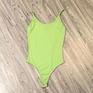 Neon Green Ribbed Bodysuit